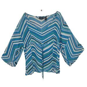 New York & Company women's swimsuit beach coverup chevron print Size Large